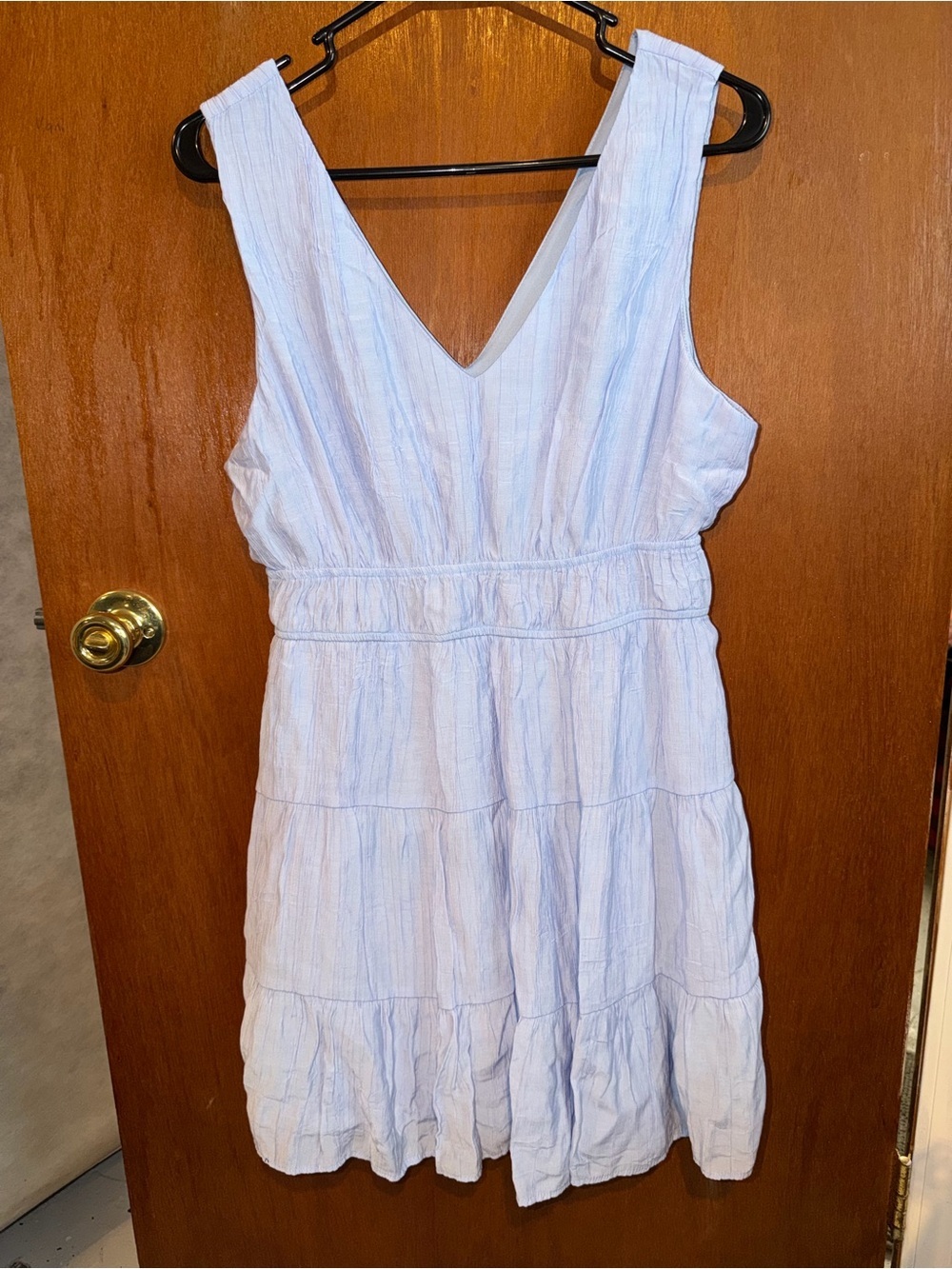 Lily Rose Light Blue V-Neck Tiered dress